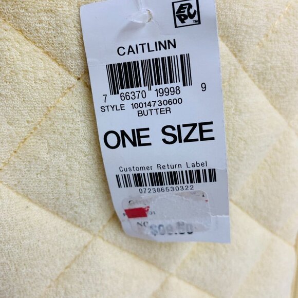 INC Soft Quilted Caitlinn Terry Tote Satchel Crossbody Bag in Butter Yellow - Picture 12 of 12